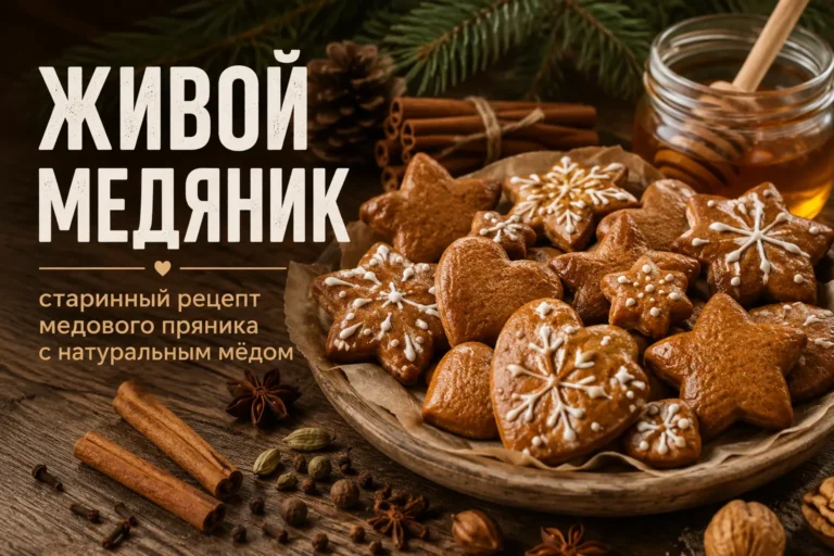 Живой медяник — домашний медовый пряник с натуральным мёдом, пряностями и сахарной глазурью