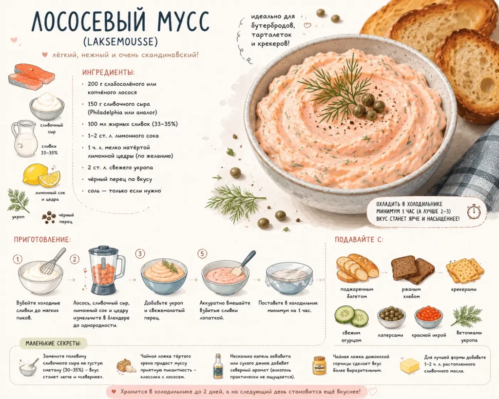 Домашний лососевый мусс в стеклянной баночке с лимоном и сливочным сыром